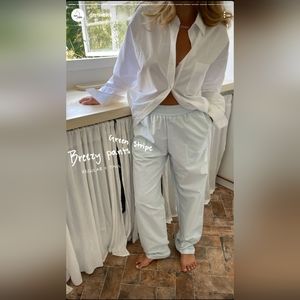 SOLD Djerf Avenue Breezy Pants Green Stripe S